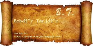 Bobár Tarján névjegykártya